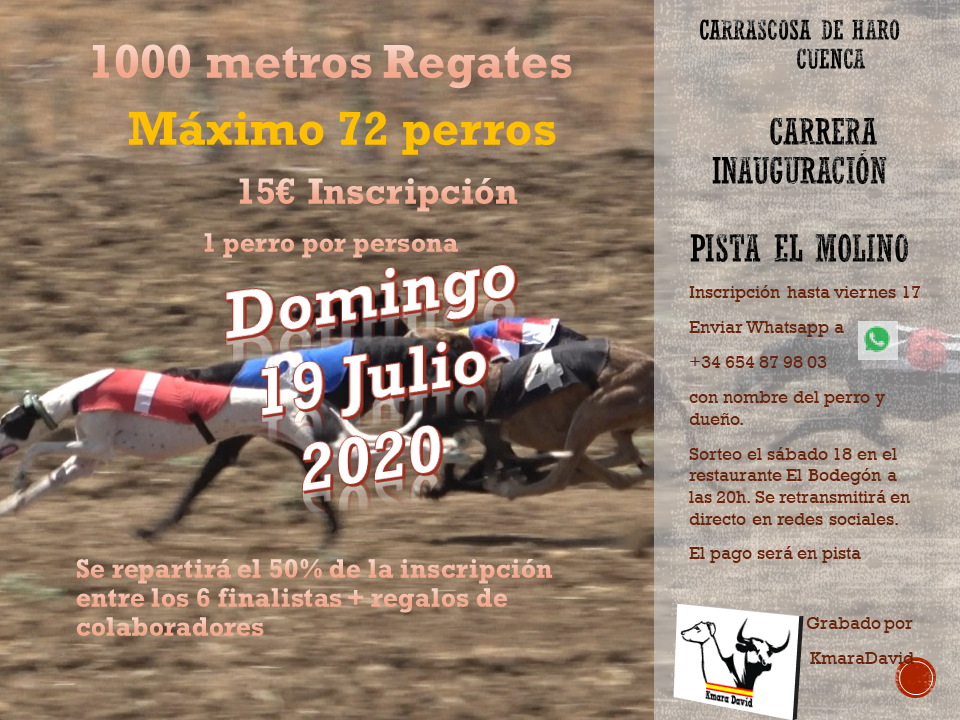 Primer cartel pista de regates Carrascosa de Haro, Cuenca